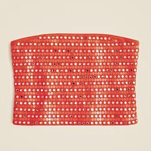 J. Crew broken-in jersey tube top with mirror embellishments // NWT